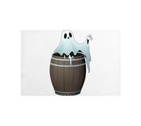 YYHWHJDE The Ghost in The Barrel Prints Placemats Set of 6 12x18in - Engineered for Durability & Heat Resistance with Quality Polyester