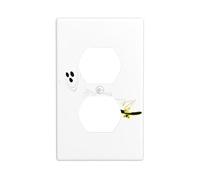 YYHWHJDE The Ghost of Skateboarding Pattern Double Socket Wall Panel Decorative is Durable and Suitable for Socket Light Switch Accessories 4.5x2.76in