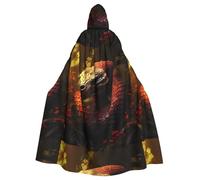 YYHWHJDE The Giant Forest Python Pattern Halloween Adult Hooded Cape Cloak For Role-Playing, Stage Costumes, Parties Easy Care