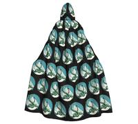 YYHWHJDE The giant snake guarding the mountain Pattern Halloween Adult Hooded Cloak for various party and carnival settings
