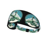 YYHWHJDE The Giant Snake Guarding The Mountain Picture Sports Headband for Women Sweat Proof Bandeau Summer Elastic Band