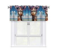 YYHWHJDE The Giraffe in The Hat Prints Kitchen Tier Curtains 54x18 - Peach Skin Window Layers for Soft Light & Easy Style