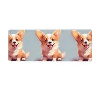 YYHWHJDE The Glittering Little Corgi Prints Extra Large Mouse Pad Strong Adhesion, Durable, Precise Locking Edge 12x31.5in
