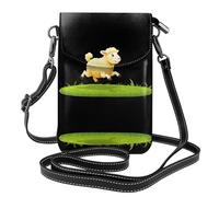YYHWHJDE The golden little sheep is jumping Picture Ladies' mobile phone with leather foreskin, crossbody flip cover, small adjustable shoulder strap