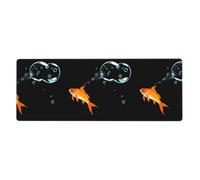 YYHWHJDE The Goldfish That Spits Bubbles Prints Extra Large Mouse Pad Strong Adhesion, Durable, Precise Locking Edge 12x31.5in