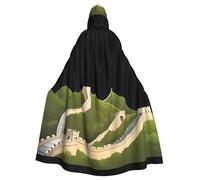 YYHWHJDE The Great Wall of China Picture Halloween Adult Hooded Cloak for Role-Playing, Costumes, and Theme Parties