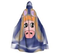 YYHWHJDE The Head Of The Bull Devil Pattern Halloween Adult Hooded Cape Cloak No Zipper, Comfortable For Costume Parties
