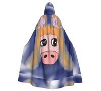 YYHWHJDE The head of the bull devil Pattern Halloween Adult Hooded Cloak for various party and carnival settings