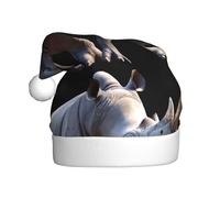 YYHWHJDE The huge rhino Prints Christmas Hat for Adult Making It a Fun and Durable Gift for Men and Women