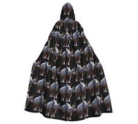 YYHWHJDE The huge rhino Prints Halloween Adult Hooded Cloak for Parties and Costumes