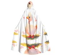 YYHWHJDE The Kind Little White Duck Pattern Halloween Adult Hooded Cape Cloak No Zipper, Comfortable For Costume Parties