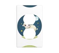 YYHWHJDE The Lamb and The Moon Picture Double Socket Wall Panel Electrical Socket Cover Plate is Shatter Resistant and Durable 4.5x2.76in