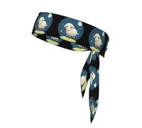 YYHWHJDE The Lamb and the Moon Prints Sports Double-Sided Headscarf Quick Drying, Moisture Wicking for Women, Girls, and Men