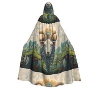 YYHWHJDE The leader of the valley Picture Halloween Adult Hooded Cloak for Role-Playing, Costumes, and Theme Parties