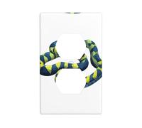 YYHWHJDE The Lingering Flower Snake Pattern Double Socket Wall Panel Decorative is Durable and Suitable for Socket Light Switch Accessories 4.5x2.76in