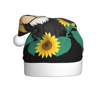YYHWHJDE The lion among the sunflower Prints Christmas Hat for Adult Making It a Fun and Durable Gift for Men and Women