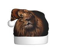 YYHWHJDE The Lion's Gaze Pattern Christmas Hat for Adult quality festive accessory crafted soft, lightweight