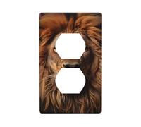 YYHWHJDE The Lion's Gaze Picture Double Socket Wall Panel Decorative is Durable and Suitable for Socket Light Switch Accessories 4.5x2.76in