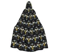 YYHWHJDE The little bee in the crystal Pattern Halloween Adult Hooded Cloak for various party and carnival settings