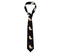 YYHWHJDE The little Corgi Pattern Men's tie classic style suit cravat suitable for holidays and work