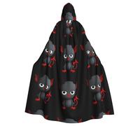 YYHWHJDE The Little Devil Pattern Halloween Adult Hooded Cape Cloak For Role-Playing, Stage Costumes, Parties Easy Care
