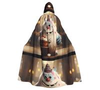 YYHWHJDE The Little Monster Holding The Cake Picture Halloween Adult Hooded Cape Cloak No Zipper, Comfortable For Costume Parties
