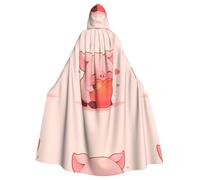 YYHWHJDE The little pig in love Prints Halloween Adult Hooded Cloak for Parties and Costumes