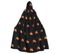 YYHWHJDE The little rabbit next to the pumpkin Pattern Halloween Adult Hooded Cloak for various party and carnival settings