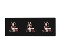 YYHWHJDE The Little Rabbit Playing Drums Picture Extra Large Mouse pad, Computer Office Anti Slip Gaming Keyboard Thickened Version 12x31.5in