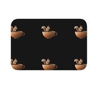 YYHWHJDE The Little Squirrel in The Spinning Cup Picture Crystal Velvet Lock Edge Floor mat, Bedroom Carpet, Parlor, Dormitory Home Decoration