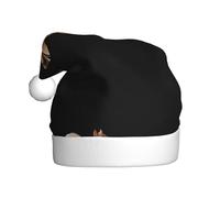 YYHWHJDE The little squirrel in the spinning cup Prints Christmas Hat for Adult Making It a Fun and Durable Gift for Men and Women