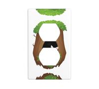 YYHWHJDE The Little White Rabbit in The Tree Hole Pattern Double Socket Wall Panel Decorative is Durable and Suitable for Socket Light Switch Accessories 4.5x2.76in