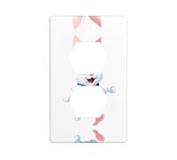 YYHWHJDE The Little White Rabbit Jumping Pattern Double Socket Wall Panel Decorative is Durable and Suitable for Socket Light Switch Accessories 4.5x2.76in