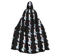 YYHWHJDE The Little White Rabbit Jumping Pattern Halloween Adult Hooded Cape Cloak No Zipper, Comfortable For Costume Parties