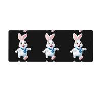 YYHWHJDE The Little White Rabbit Jumping Picture Extra Large Mouse pad, Computer Office Anti Slip Gaming Keyboard Thickened Version 12x31.5in