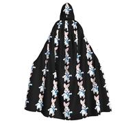 YYHWHJDE The little white rabbit jumping Prints Halloween Adult Hooded Cloak for Parties and Costumes