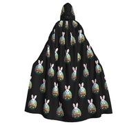 YYHWHJDE The little white rabbit on the easter egg Pattern Halloween Adult Hooded Cloak for various party and carnival settings
