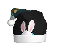 YYHWHJDE The little white rabbit on the easter egg Prints Christmas Hat for Adult Making It a Fun and Durable Gift for Men and Women