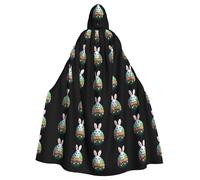 YYHWHJDE The little white rabbit on the easter egg Prints Halloween Adult Hooded Cloak for Parties and Costumes