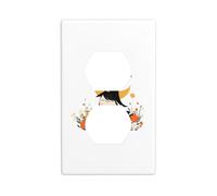 YYHWHJDE The Little Witch in The Flowers Pattern Double Socket Wall Panel Decorative is Durable and Suitable for Socket Light Switch Accessories 4.5x2.76in