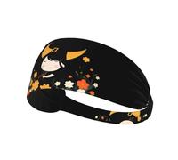 YYHWHJDE The Little Witch in The Flowers Picture Sports Headband for Women Sweat Proof Bandeau Summer Elastic Band