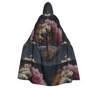 YYHWHJDE The Magnificent Tree Prints Adult Hooded Cloak is a super large, comfortable, and durable Halloween hooded poncho