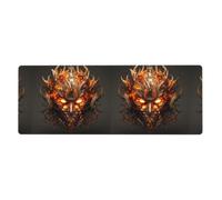 YYHWHJDE The Mask Of Burning Flames Picture Extra Large Mouse Pad, Computer Office Anti Slip Gaming Keyboard Thickened Version 12x31.5in