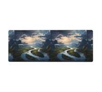 YYHWHJDE The Mighty River Picture Extra Large Mouse Pad, Computer Office Anti Slip Gaming Keyboard Thickened Version 12x31.5in