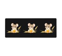 YYHWHJDE The Mouse That eats Wheat Picture Extra Large Mouse pad, Computer Office Anti Slip Gaming Keyboard Thickened Version 12x31.5in