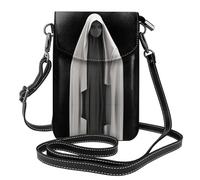 YYHWHJDE The mystery under the veil Picture Ladies' mobile phone with leather foreskin, crossbody flip cover, small adjustable shoulder strap