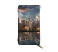 YYHWHJDE The New York City skyline Pattern Leather long clutch wallet Designed for fashion girls and women stylish and personalized 7.48 x 4.13 in, Black, One Size