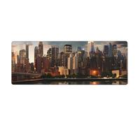 YYHWHJDE The New York City Skyline Picture Extra Large Mouse Pad, Computer Office Anti Slip Gaming Keyboard Thickened Version 12x31.5in