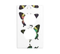 YYHWHJDE The Opposite Butterfly Pattern Double Socket Wall Panel Decorative is Durable and Suitable for Socket Light Switch Accessories 4.5x2.76in
