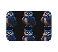YYHWHJDE The Owl That Never Sleeps Picture Crystal Velvet Lock Edge Floor mat, Bedroom Carpet, Parlor, Dormitory Home Decoration